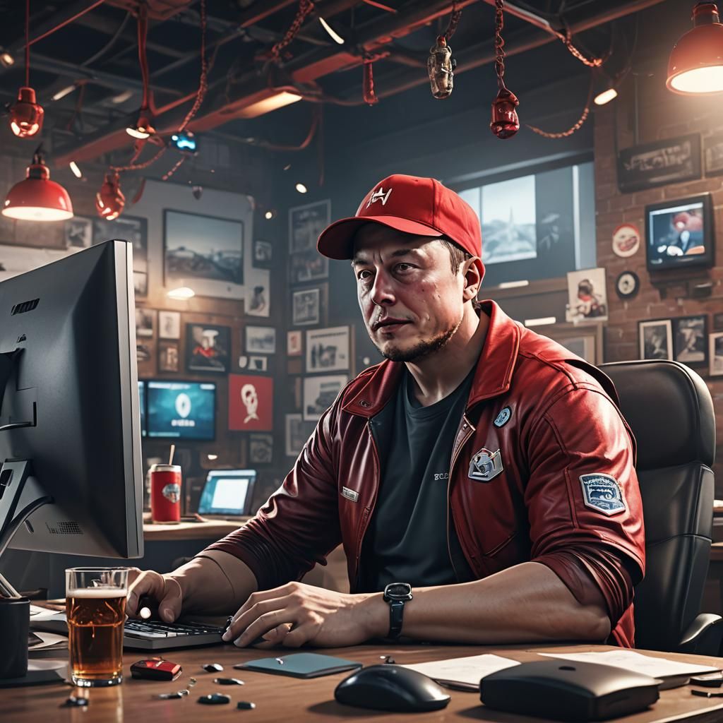 Elon Musk Crying: 3D Game Cinematic Render