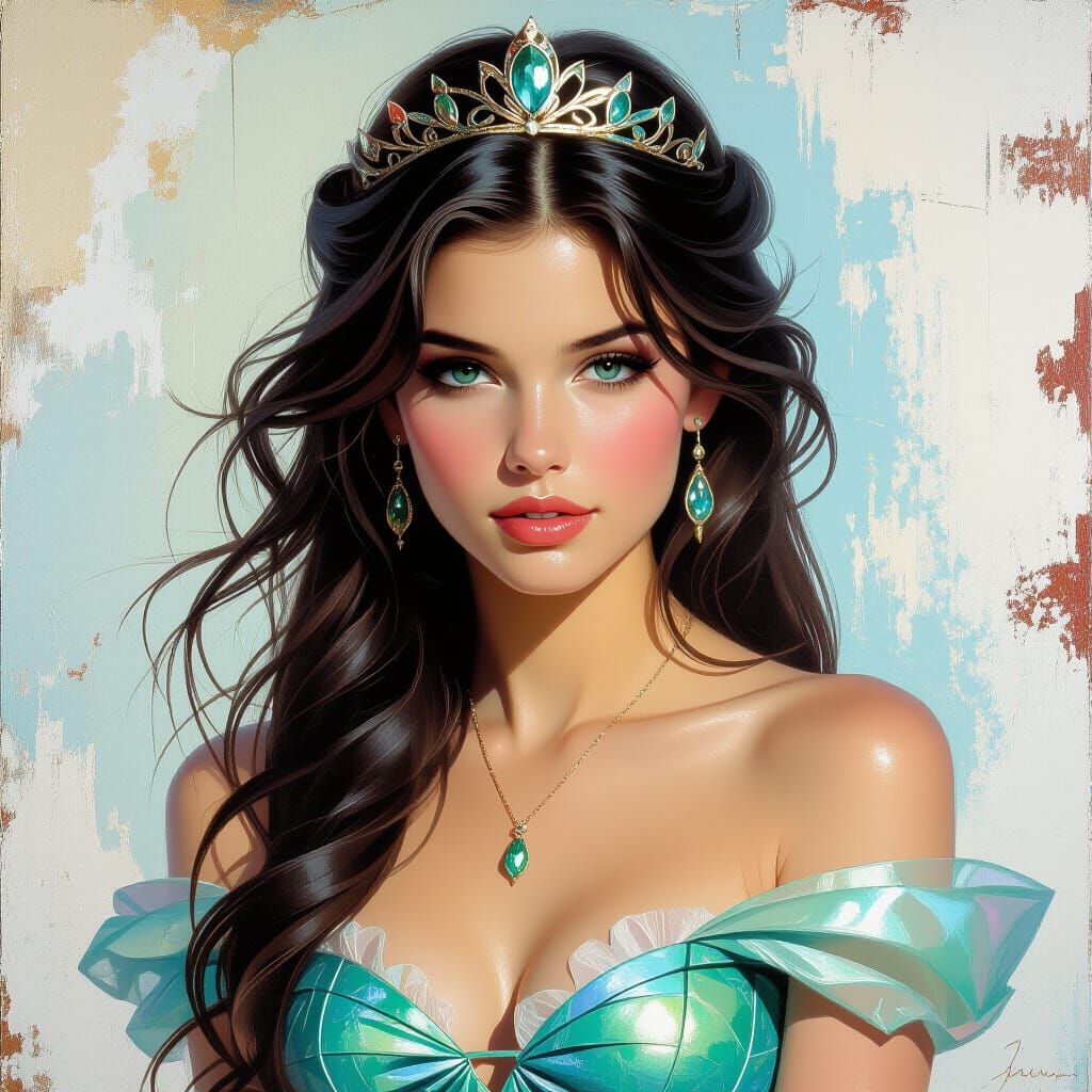 Mermaid Princess Reflections in Dramatic Light