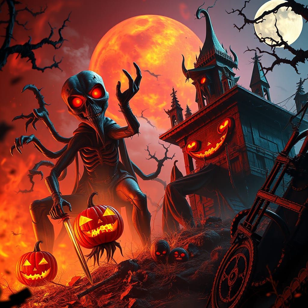 Halloween Terror Fantasy Art in Deep Colors