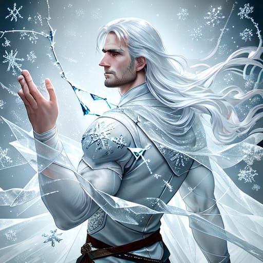 Geralt of Rivia Frozen in Crystal Glass