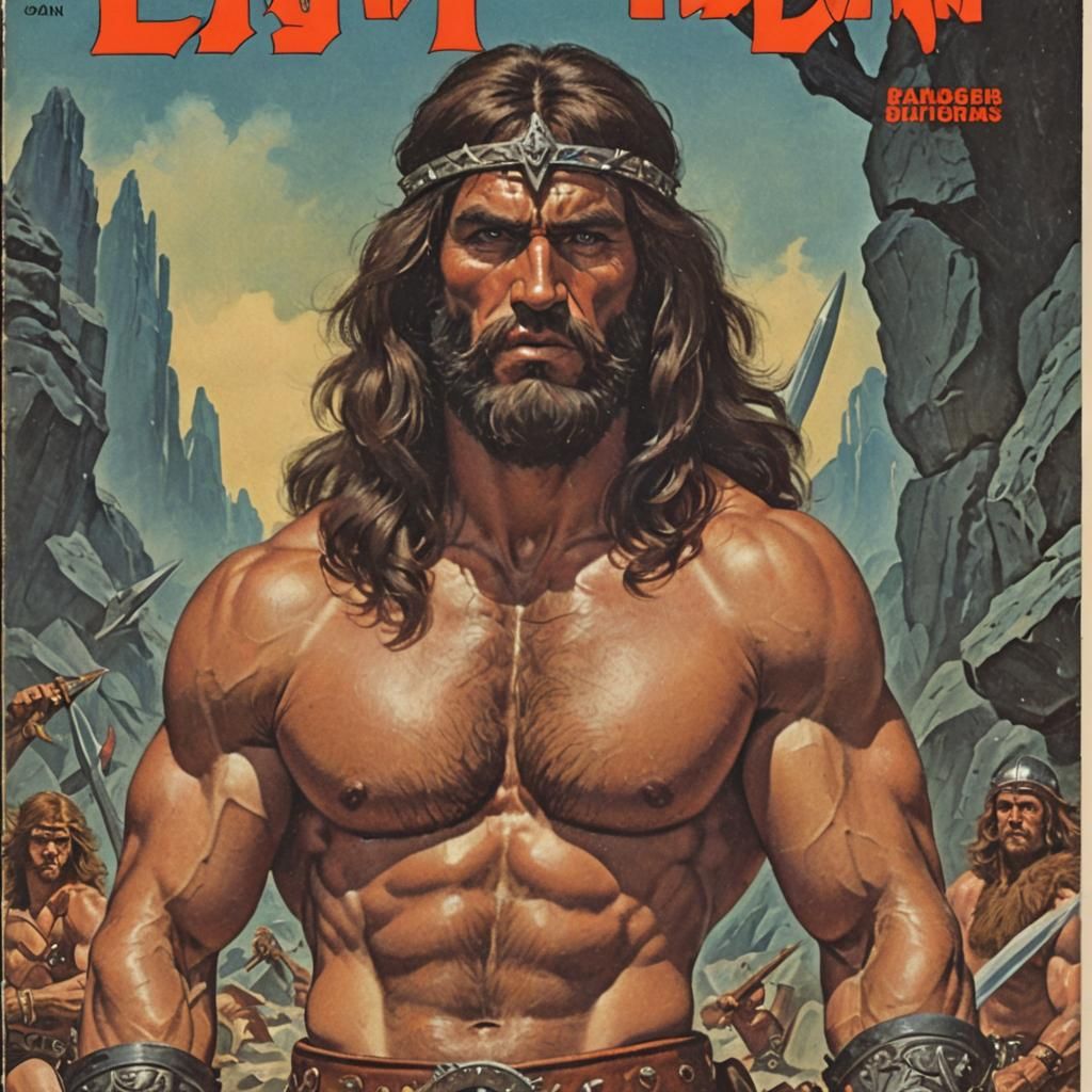 Pulp Fantasy Barbarian Book Cover Art
