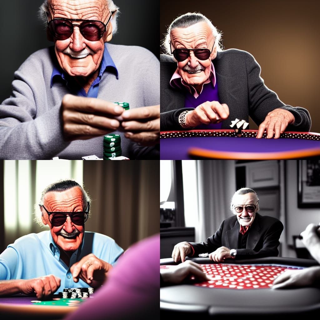 Stan Lee and Joker Play Poker, Professional Photo