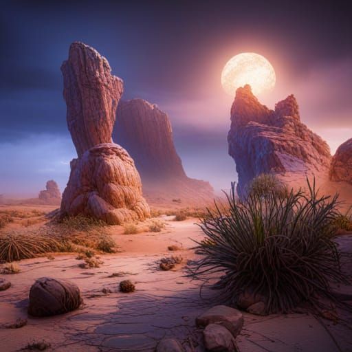 Flashlight Flower in Ruined Land: Fantasy Concept Art