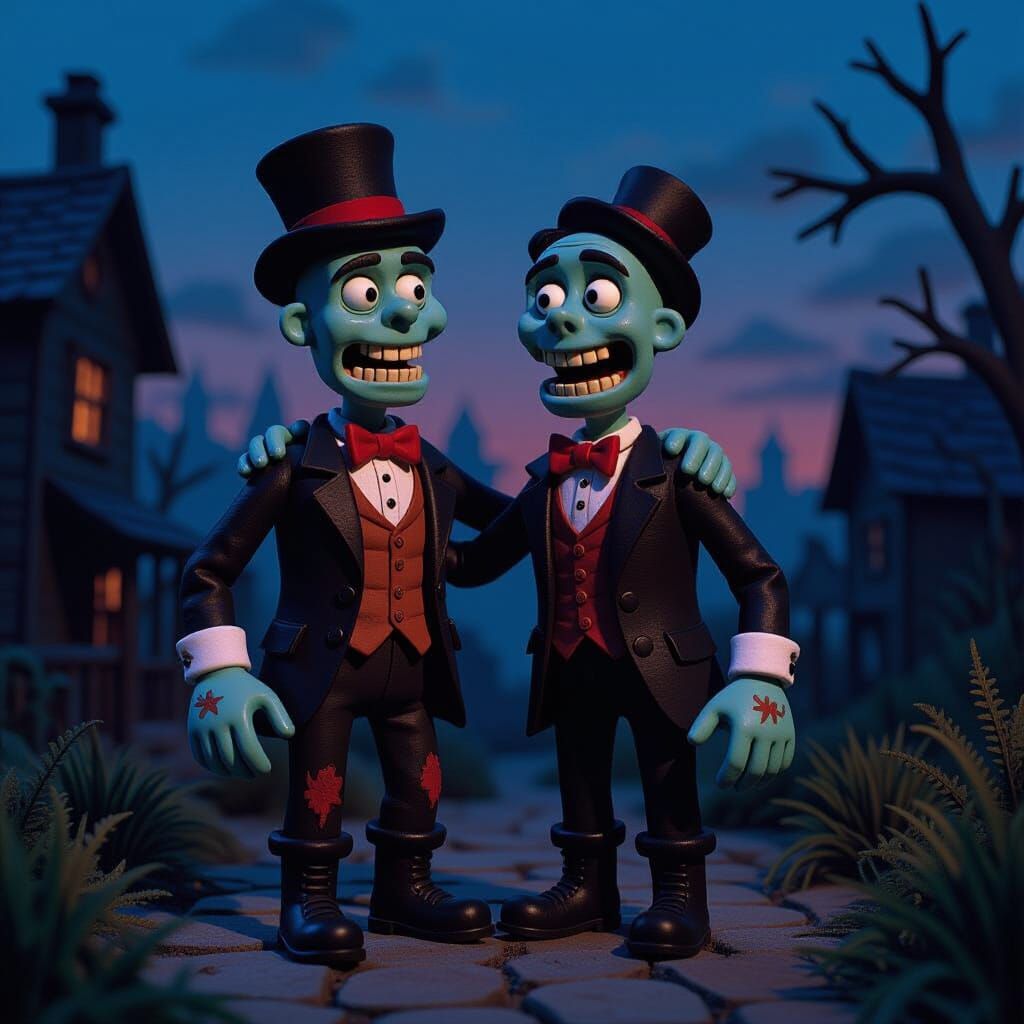 Steampunk Zombies in Dreamlike Claymation Style