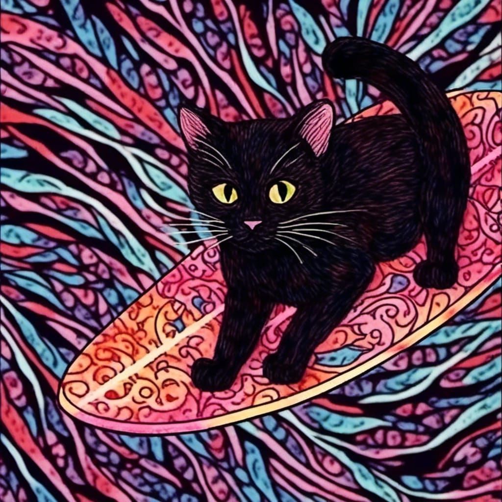 Ghost Surfing: Hyperrealistic Digital Art Masterpiece