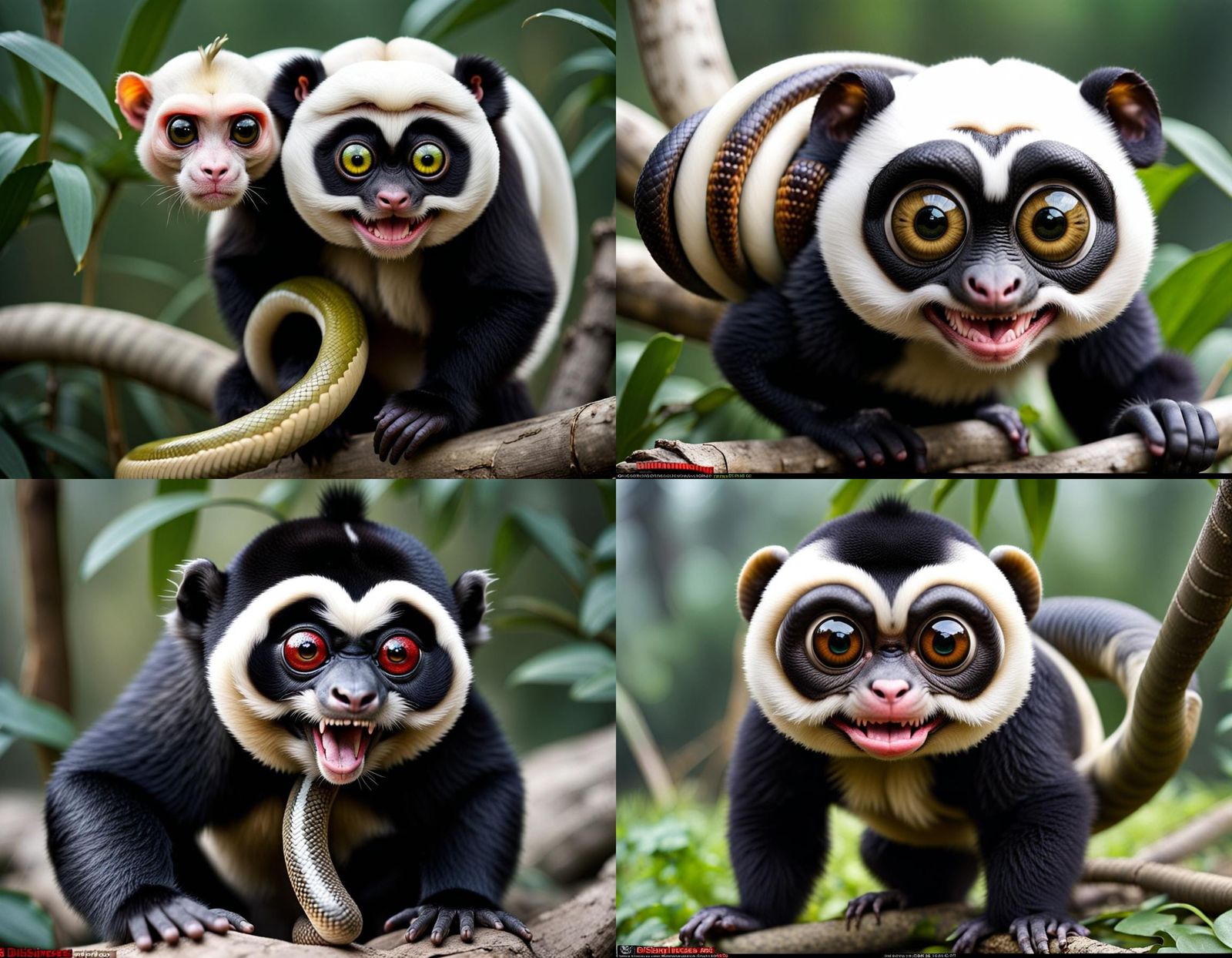 Horrific Hybrid: Panda, Snake, Monkey Mashup