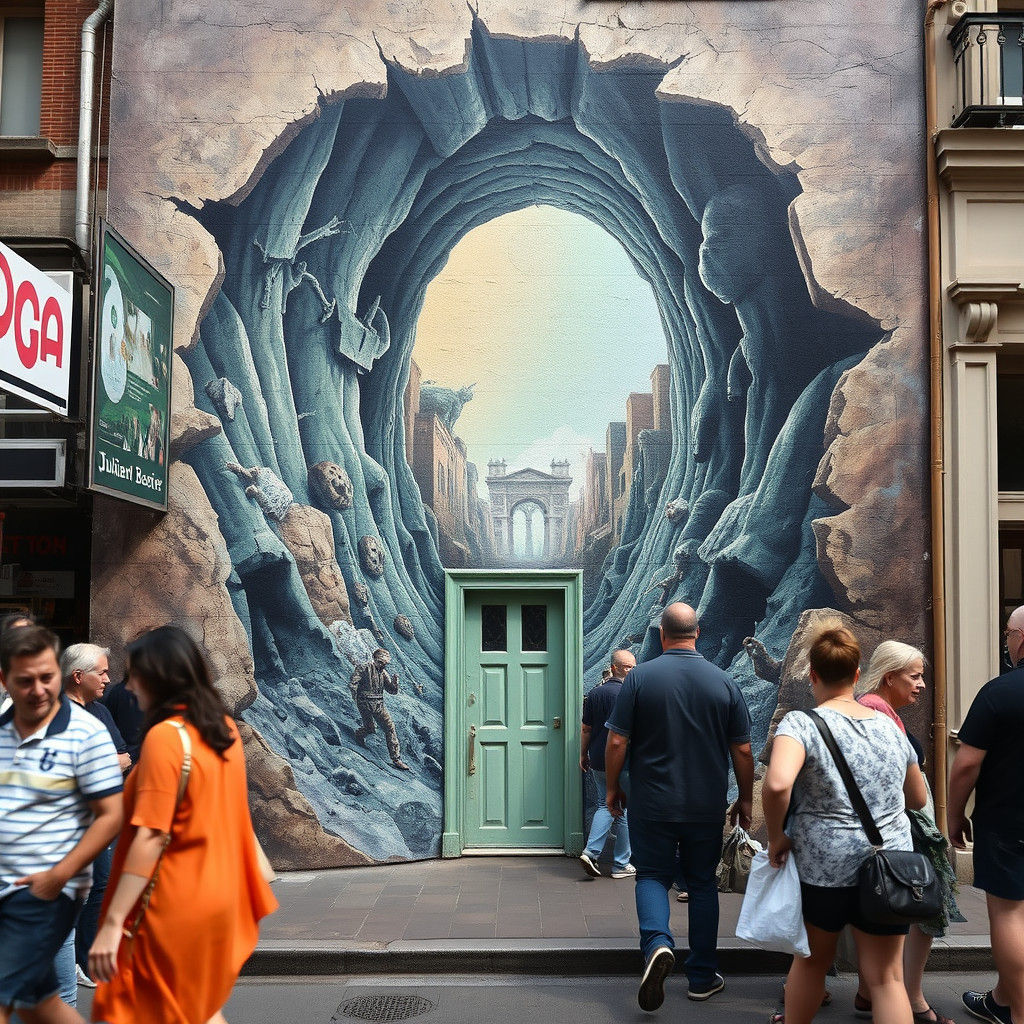 Surreal Street Art: Alien World Illusion