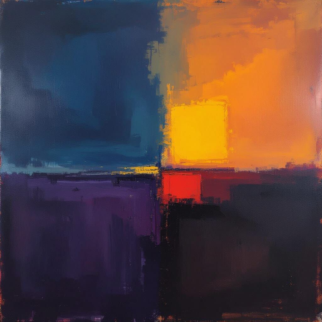 Rothko-Style Abstract with Dramatic Color Fields