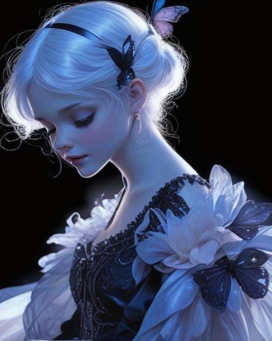 Whimsical Fairy with Sparkling Ribbons in Ethereal Style