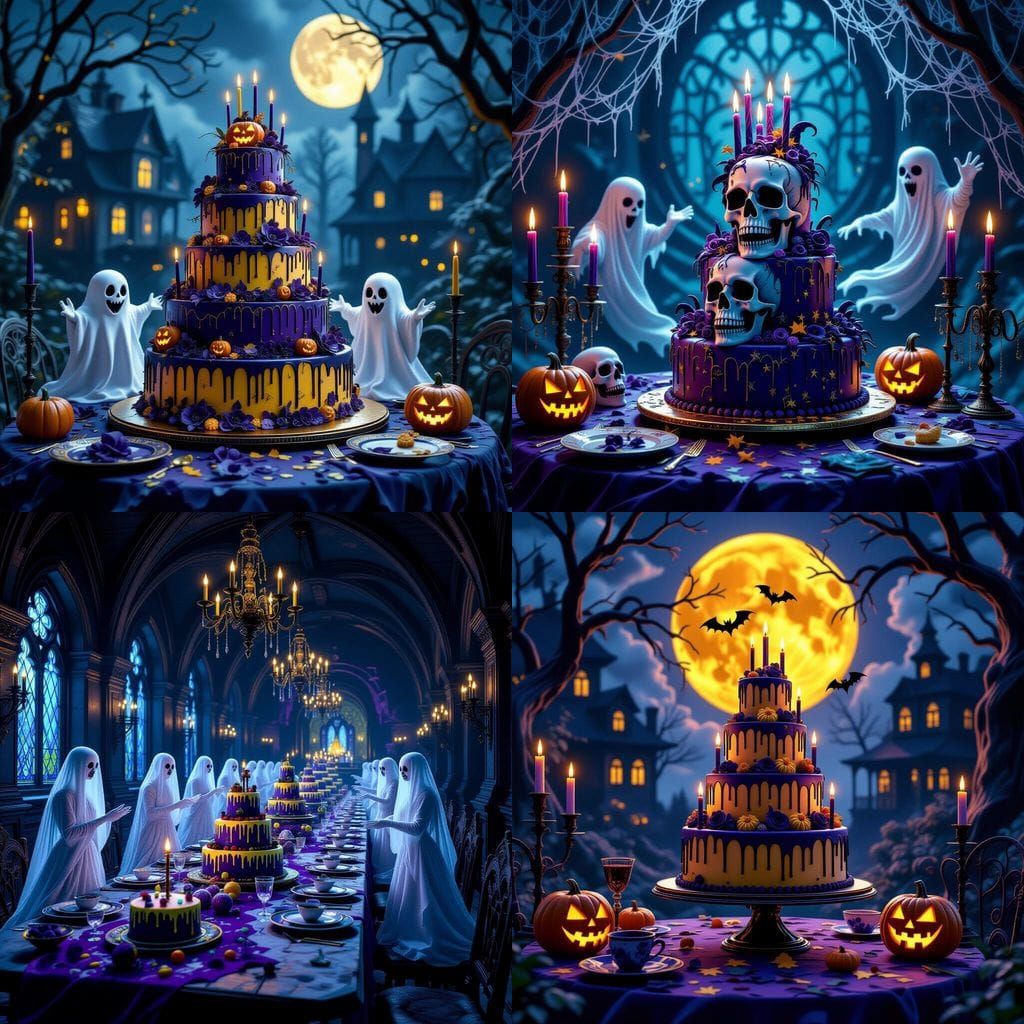 Spooky Birthday Bash With Haunted Cakes and Eerie Decoration...