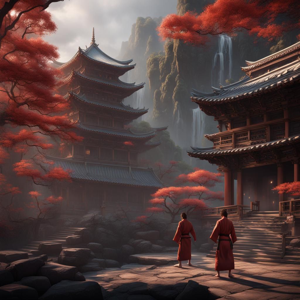 Detailed Matte Painting of Karate Practitioner