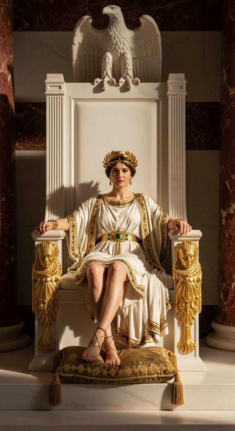 Empress Messalina on a Throne in Roman Palace