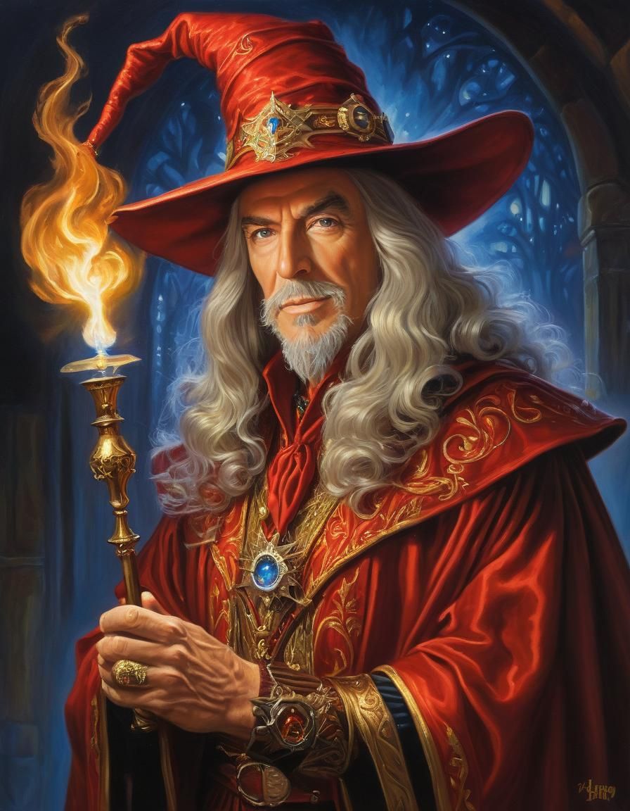 Whimsical Wizard Portrait at Incandescent University
