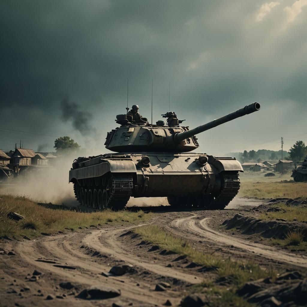 Dramatic Tank in Cinematic Film Still