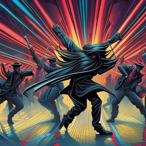 Jamiroquai Dancing as Comic Book Art