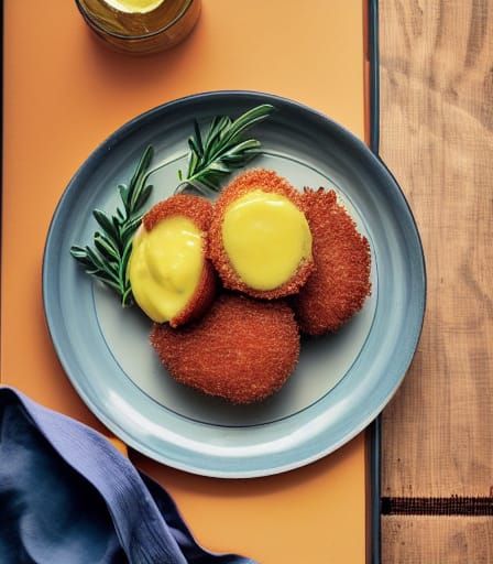 Potato Croquette with Garlic Aioli, Food Photo