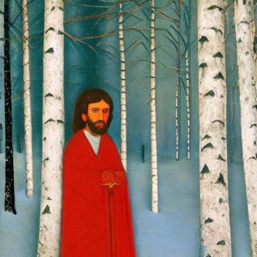 Jesus Praying in Winter Snow: Gothic Collage