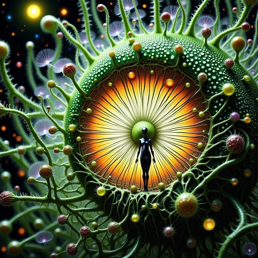 Surrealistic Digital Art Masterpiece with Ovoids and Cosmic ...