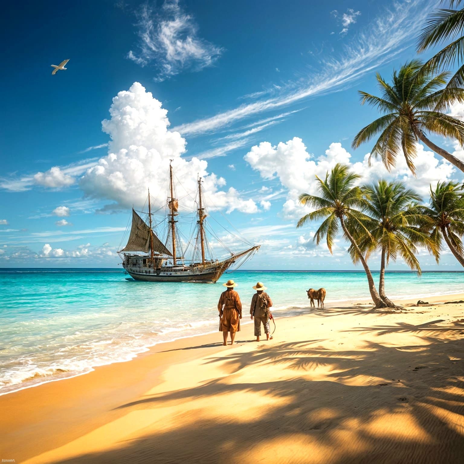 Island Oasis in Warm Golden Light