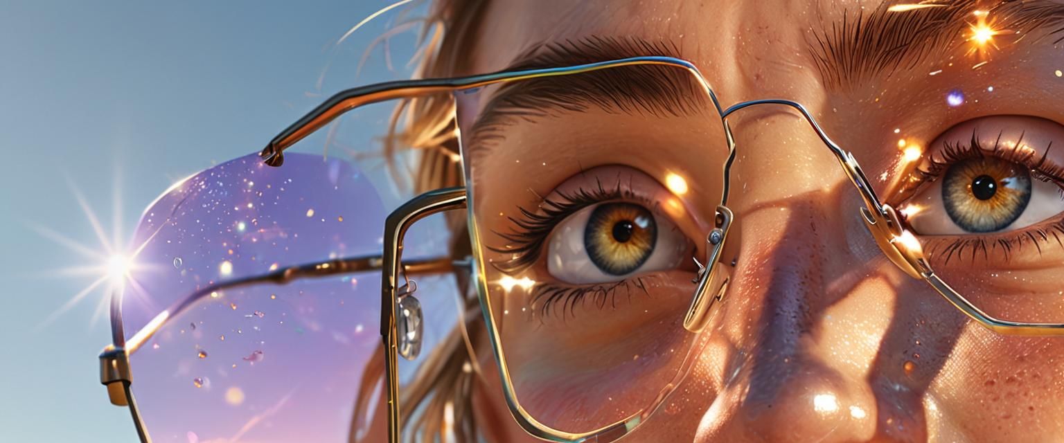 Sunlight Refraction on Glasses in Vivid Digital Art