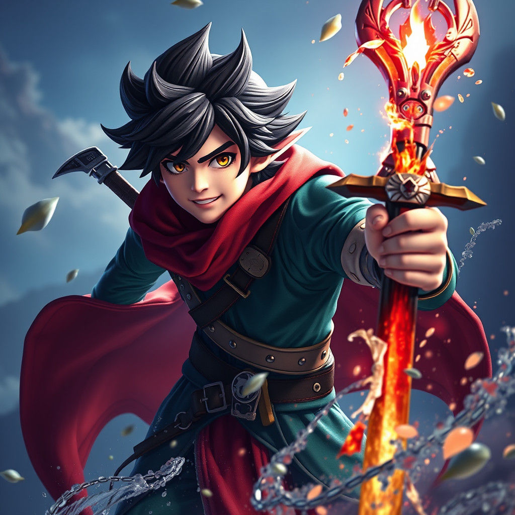 My Hero Academia's Deku: Detailed Matte Painting