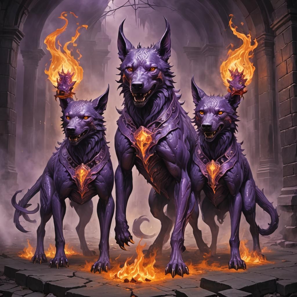 Fiery Cerberus Guardian of the Underworld