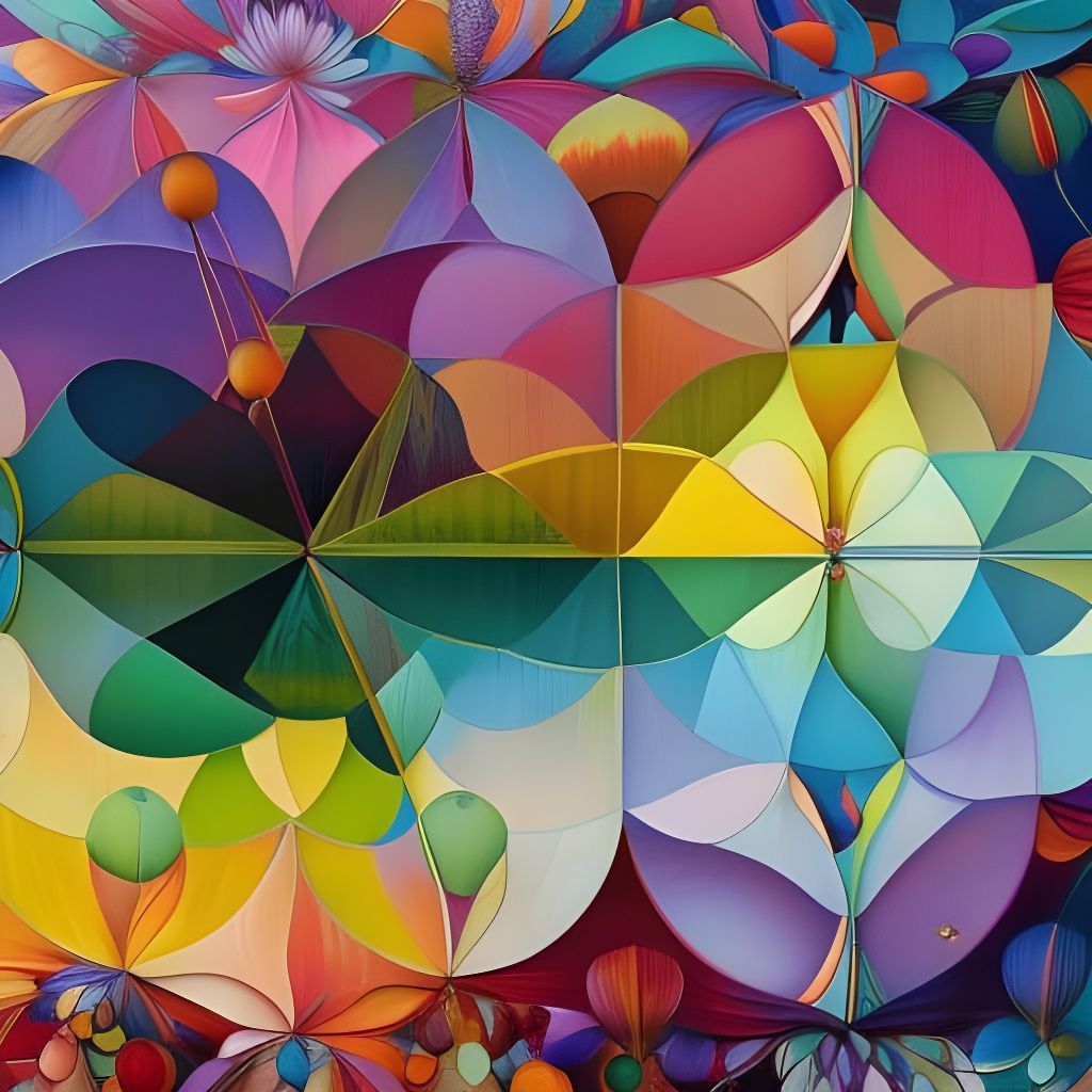 Rainbow Treehouse Garden at Sunset: Fantasycore Art