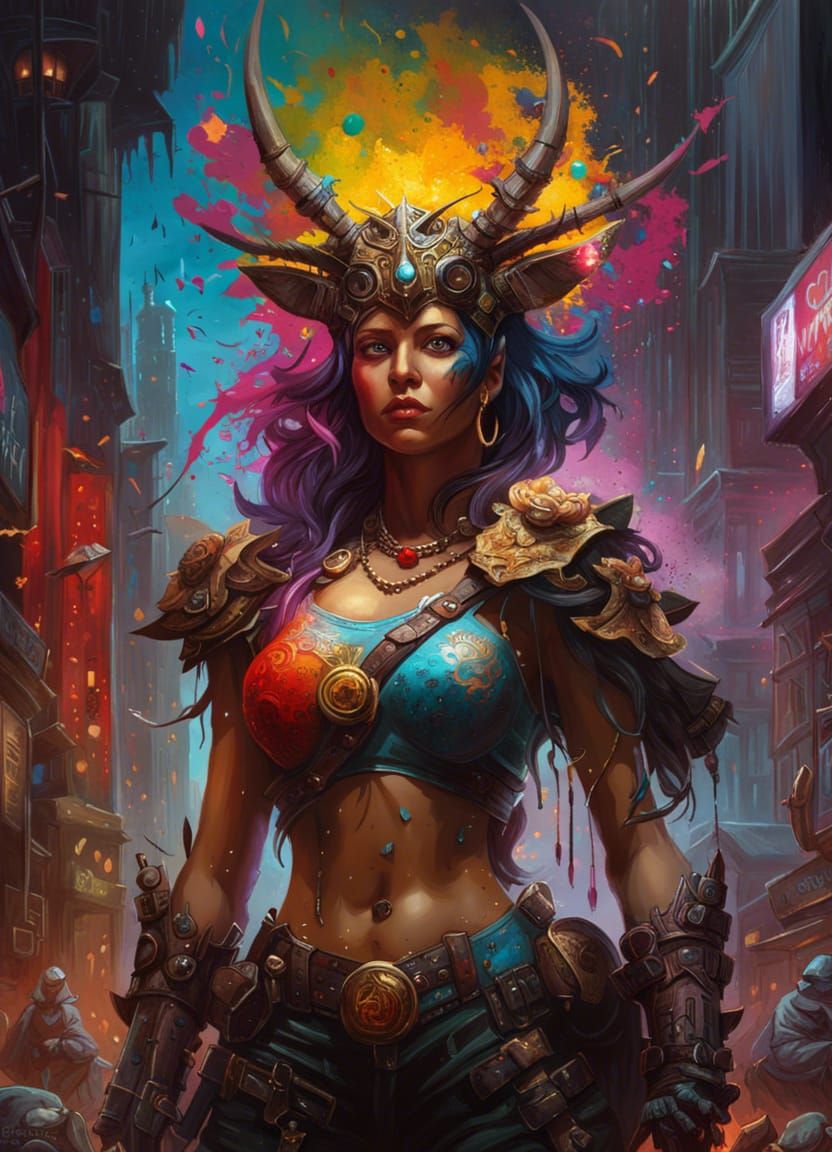 Surreal Dark Arts Museum in Impasto Oil