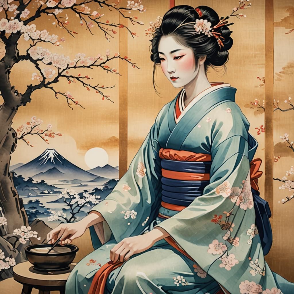 geisha in a tea house