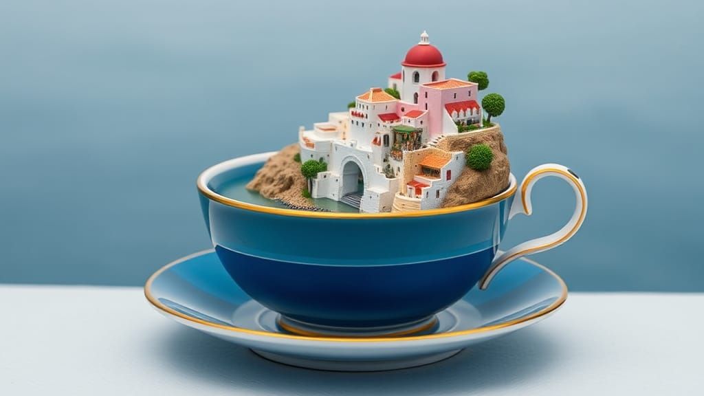 Miniature Figure in a Gigantic Teacup