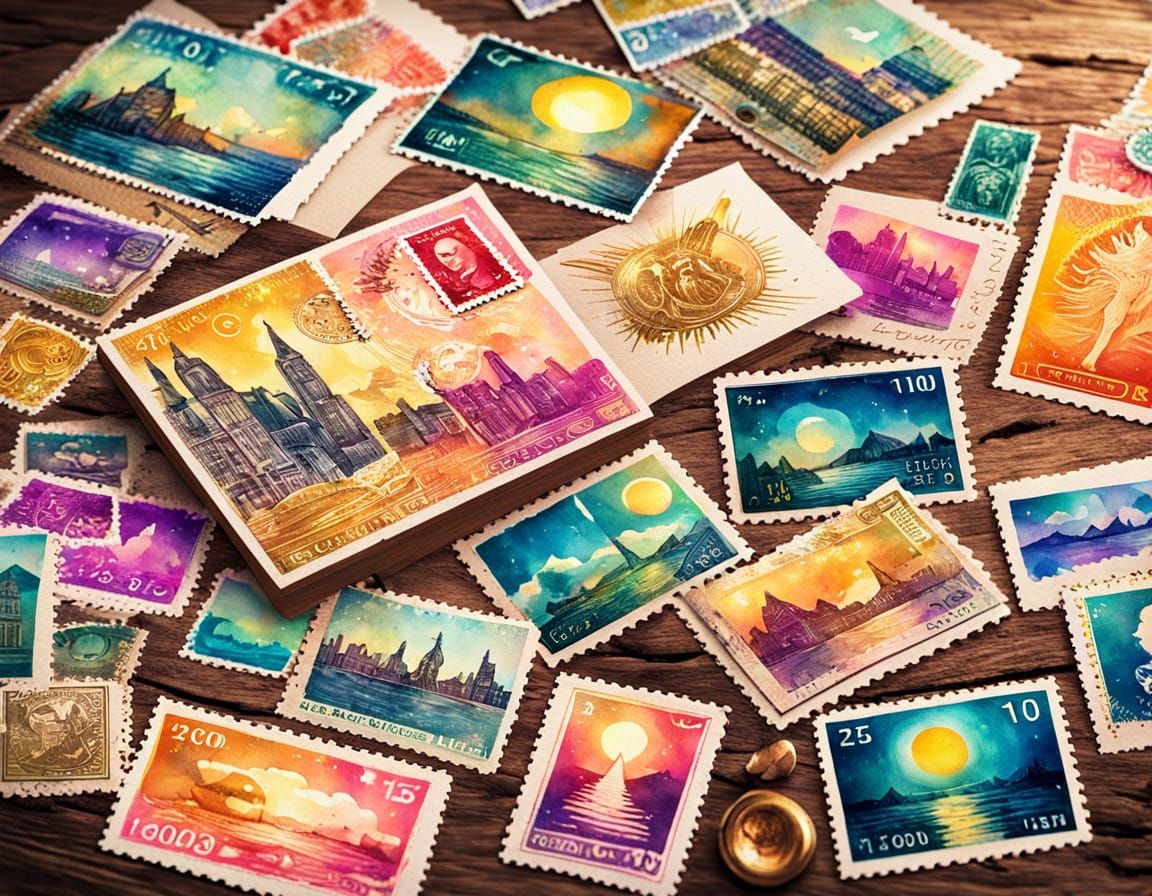 Colorful Postcards in Vibrant Watercolor Style