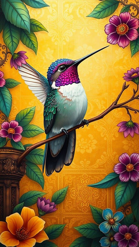 Lilac Hummingbird Hope Moebius complementary colors deep col...