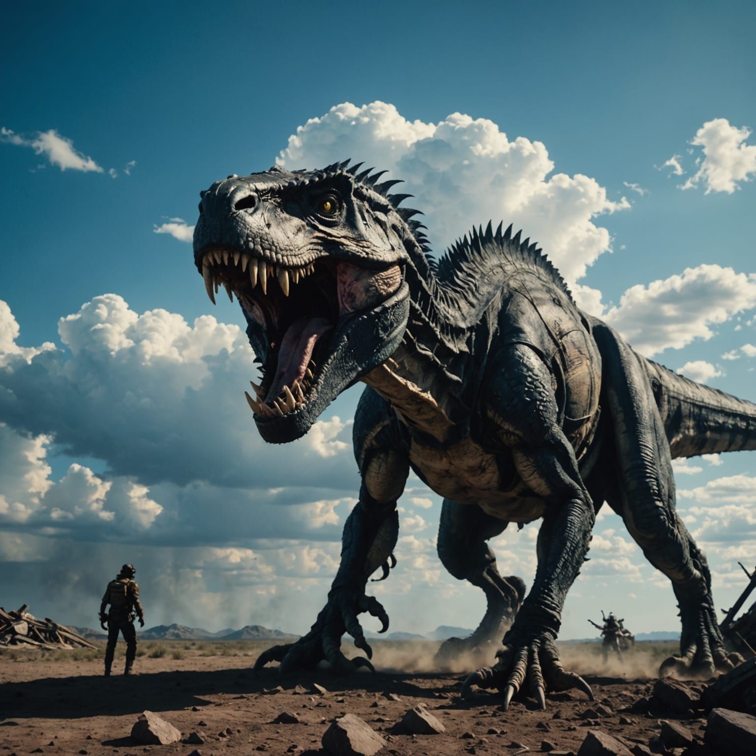 Unbridled Fury Unfolds Beneath a Shattered Blue Sky