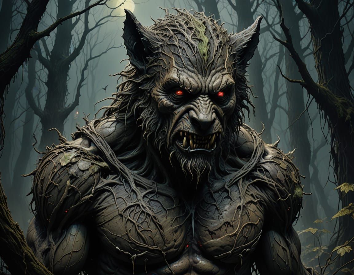 The Wolfman in the Labyrinthine Forest: A Dark, Cinematic Ma...