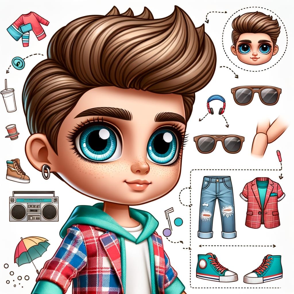 Trendy Boy Doll with Exaggerated Features