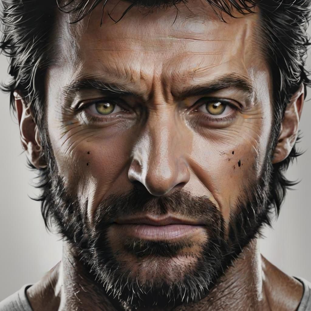 Hyperrealistic Close-Up of Wolverine as Digital Art