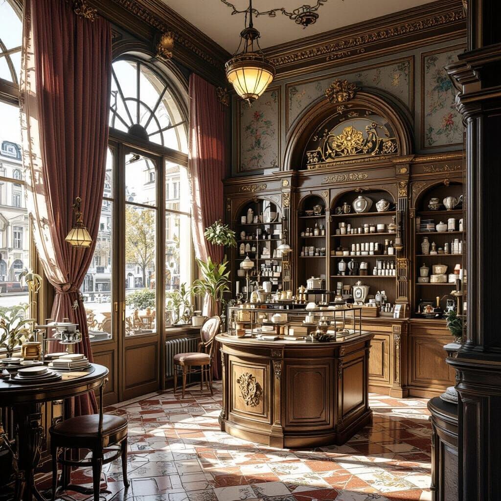 Vintage Viennese Glove Shop Interior Design