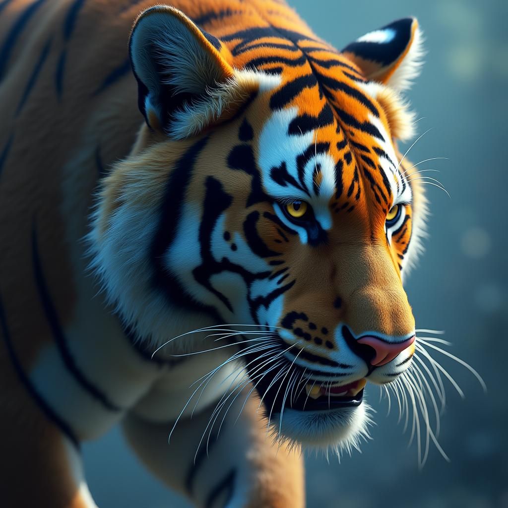 Detailed Tiger Painting in Fantasy Concept Art