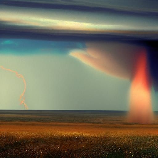 Tornado Over Kansas Plains: Matte Painting
