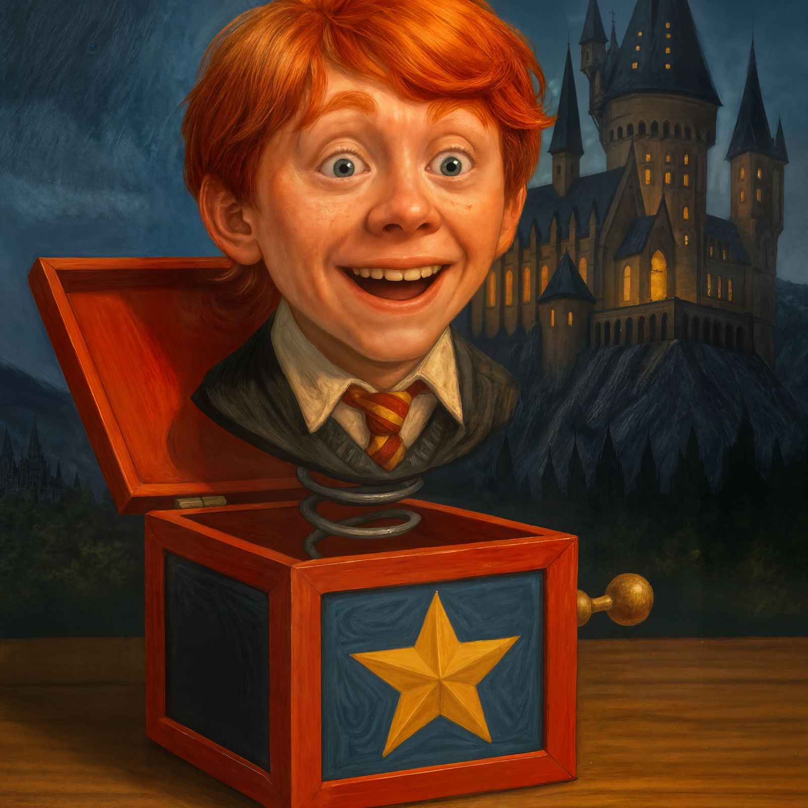 Ron Weasley Jack-in-the-Box at Hogwarts