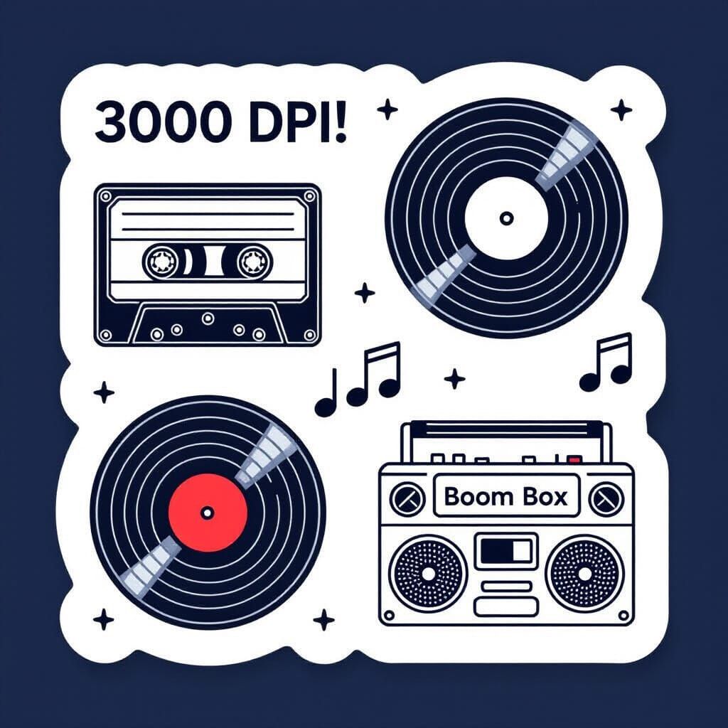 Minimalist Music Icons Sticker Sheet