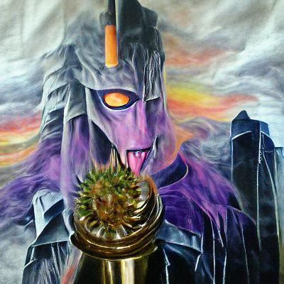 Sauron in Purple Haze: An Oil Painting