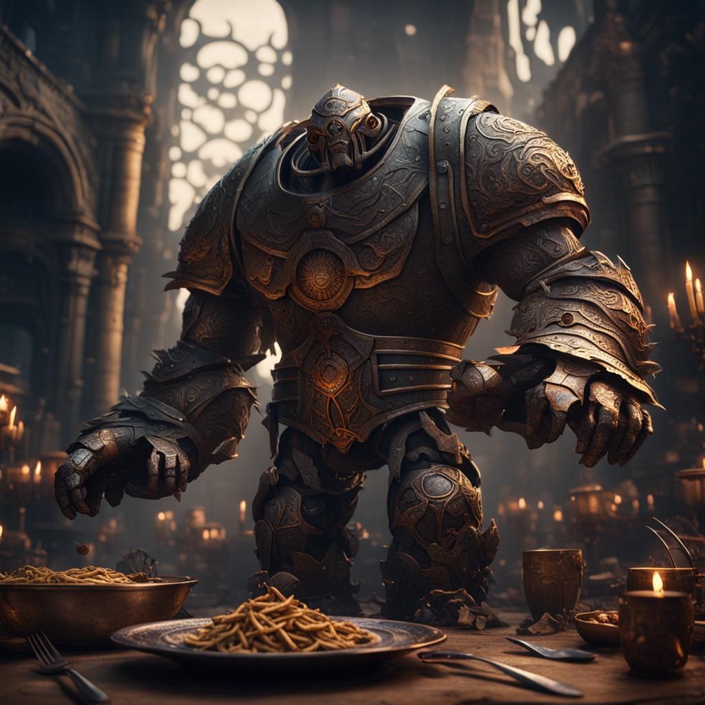 Cutlery Golem Fantastical Matte Painting