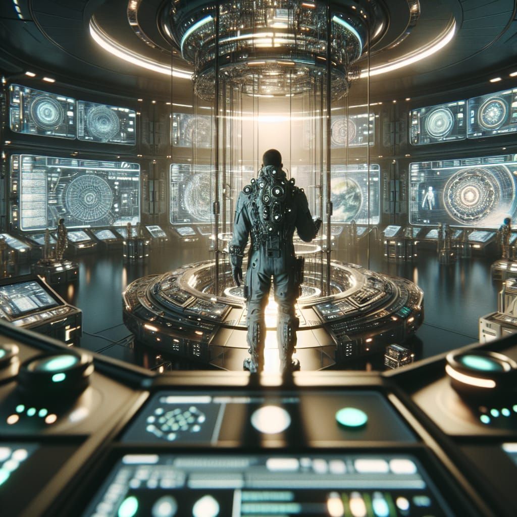 Futuristic Control Room in Professional Photography Aestheti...