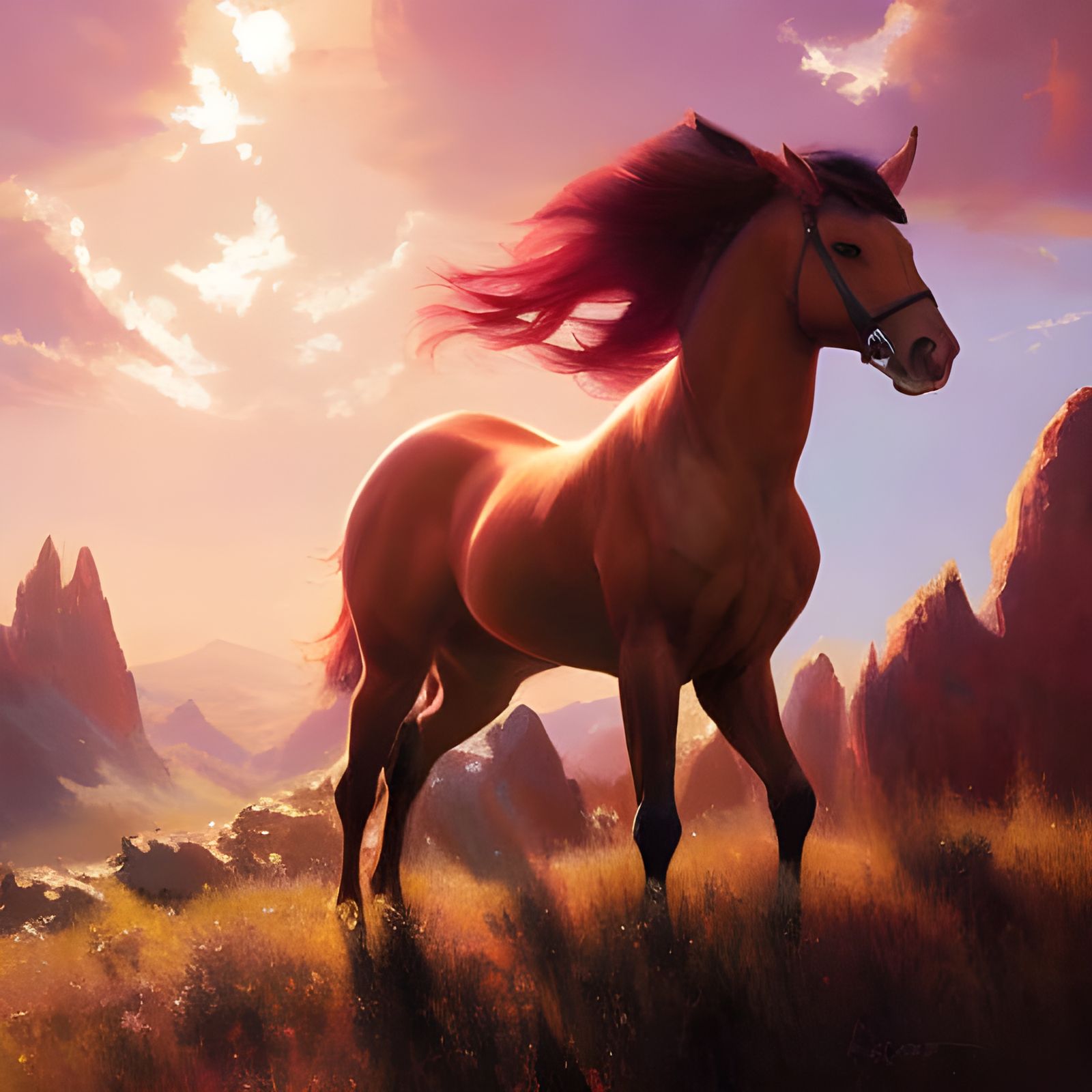 Beautiful Centaur in Sunlight: Digital Illustration