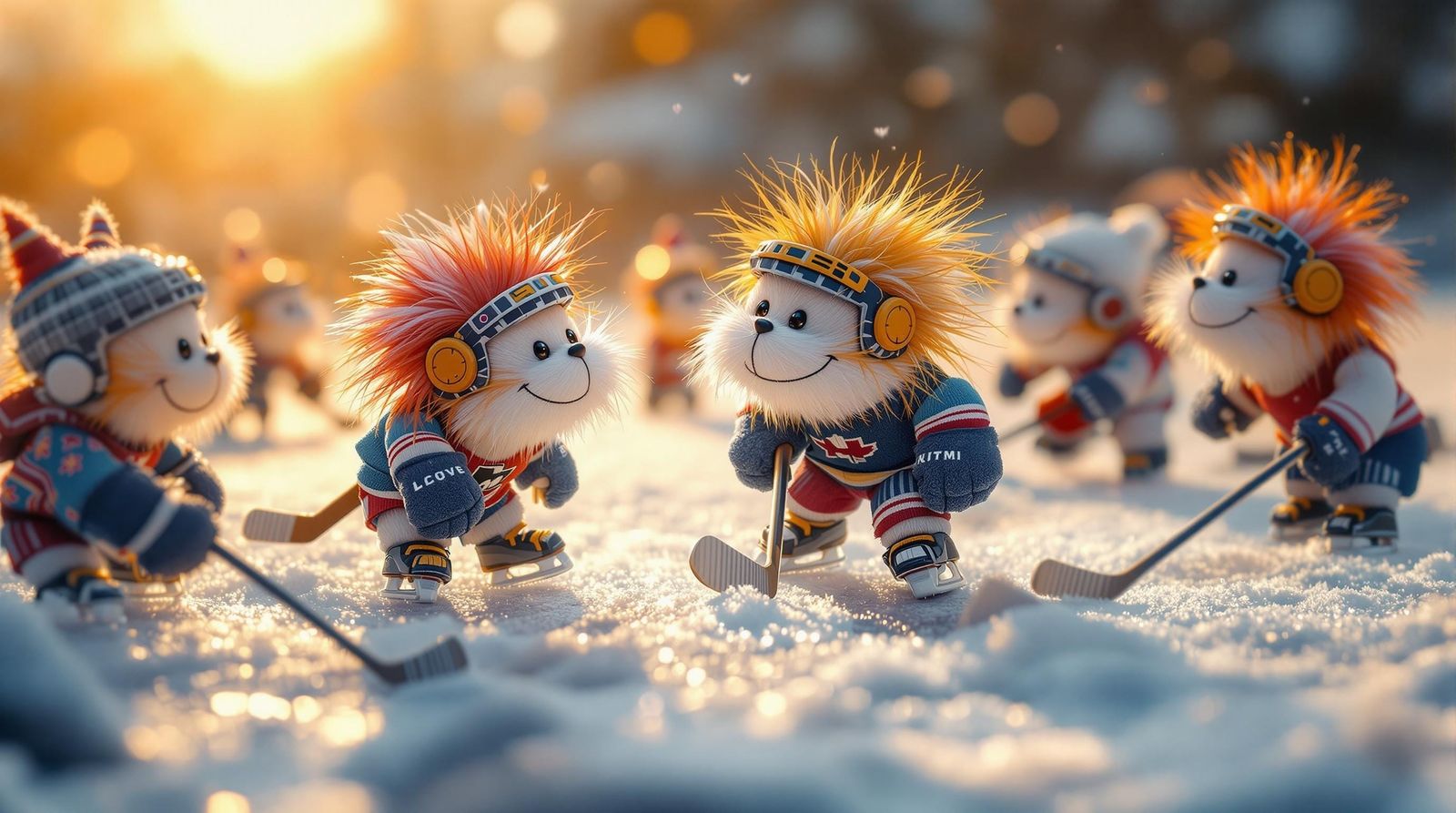 Sock Puppets Play Hockey in 3D Render