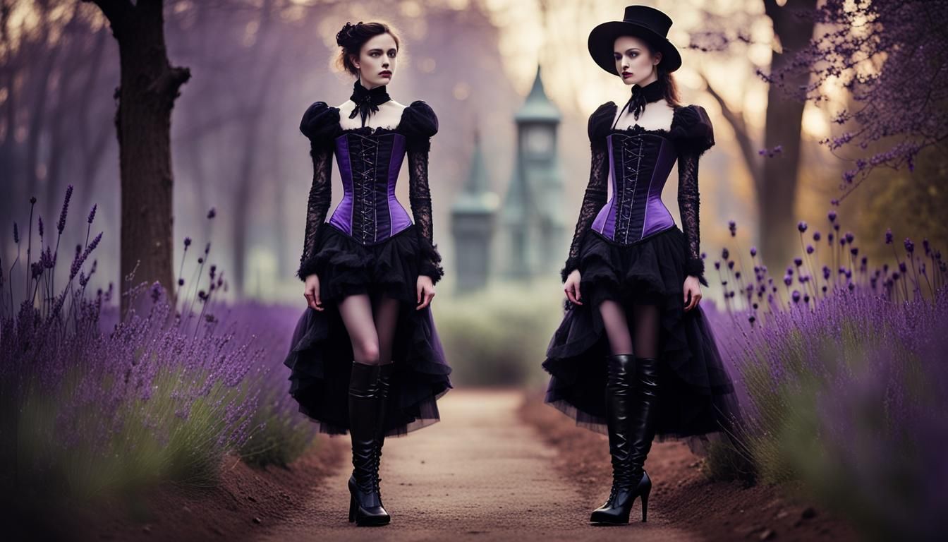 Gothic Victorian Portrait of Elegant Woman in Corset