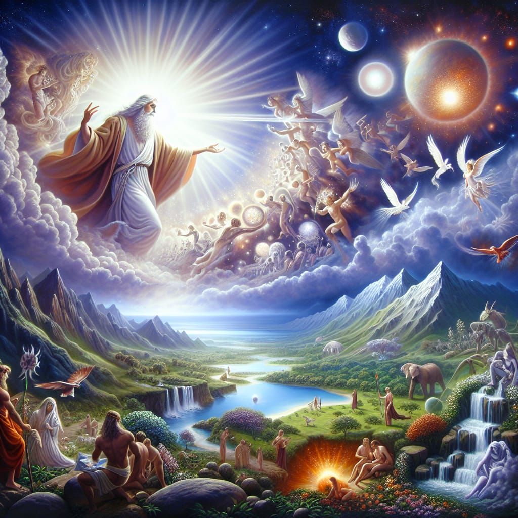 Cosmic Architect Creates Universe: Genesis Inspired Digital ...