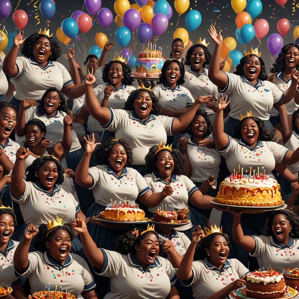 Fattest Happy Schoolgirl Celebrates Birthday in Vibrant Fant...