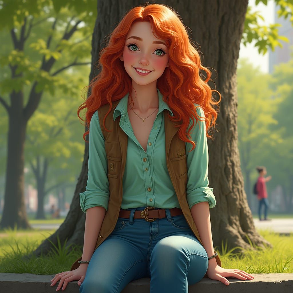 Hyper Realistic Portrait of Young Man with Red Hair